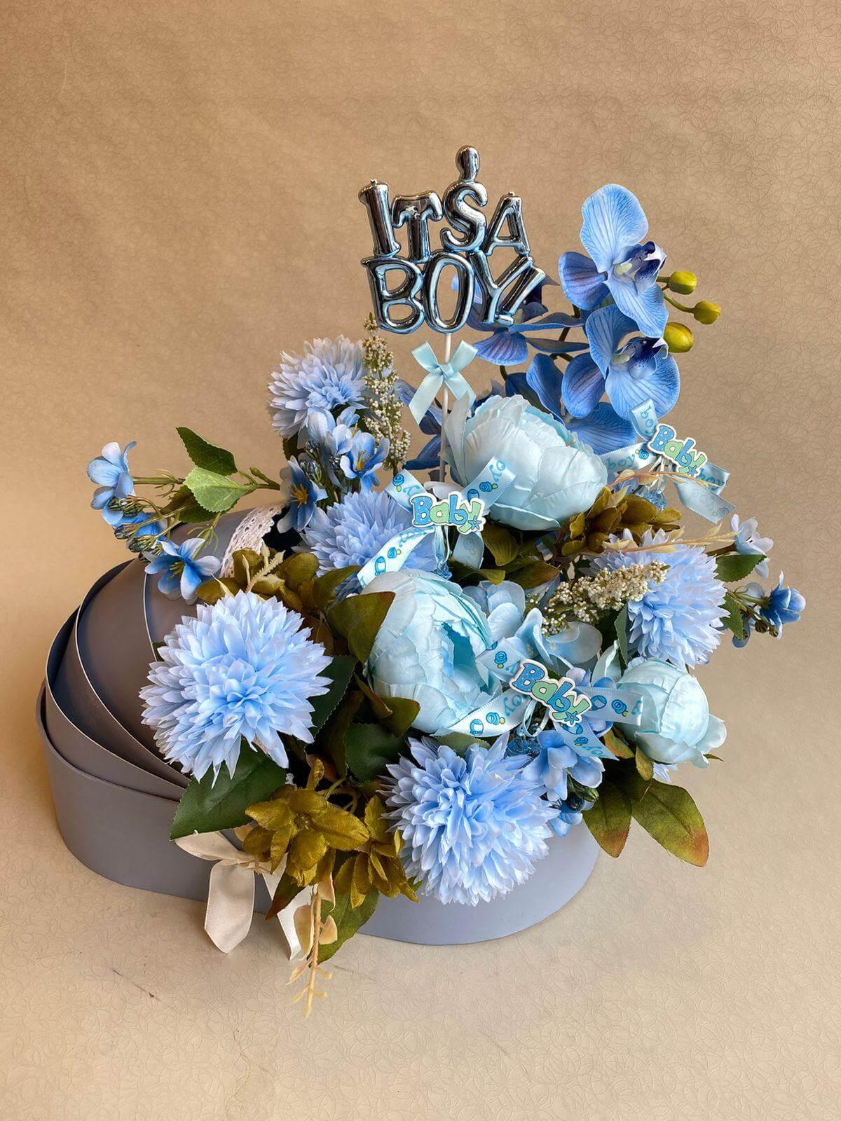 Besan Flowers Baby Boy Box