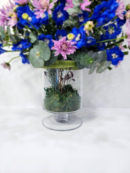 Besan Flowers Delphinium navy Blue Vase