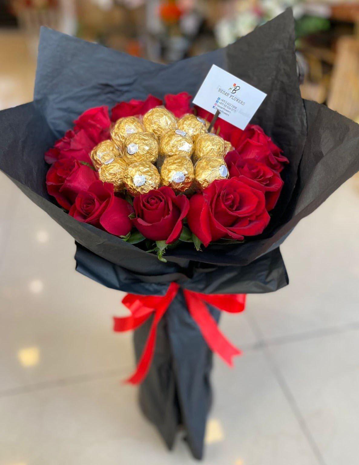 Besan Flowers Ferrero Bouquet