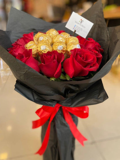 Besan Flowers Ferrero Bouquet