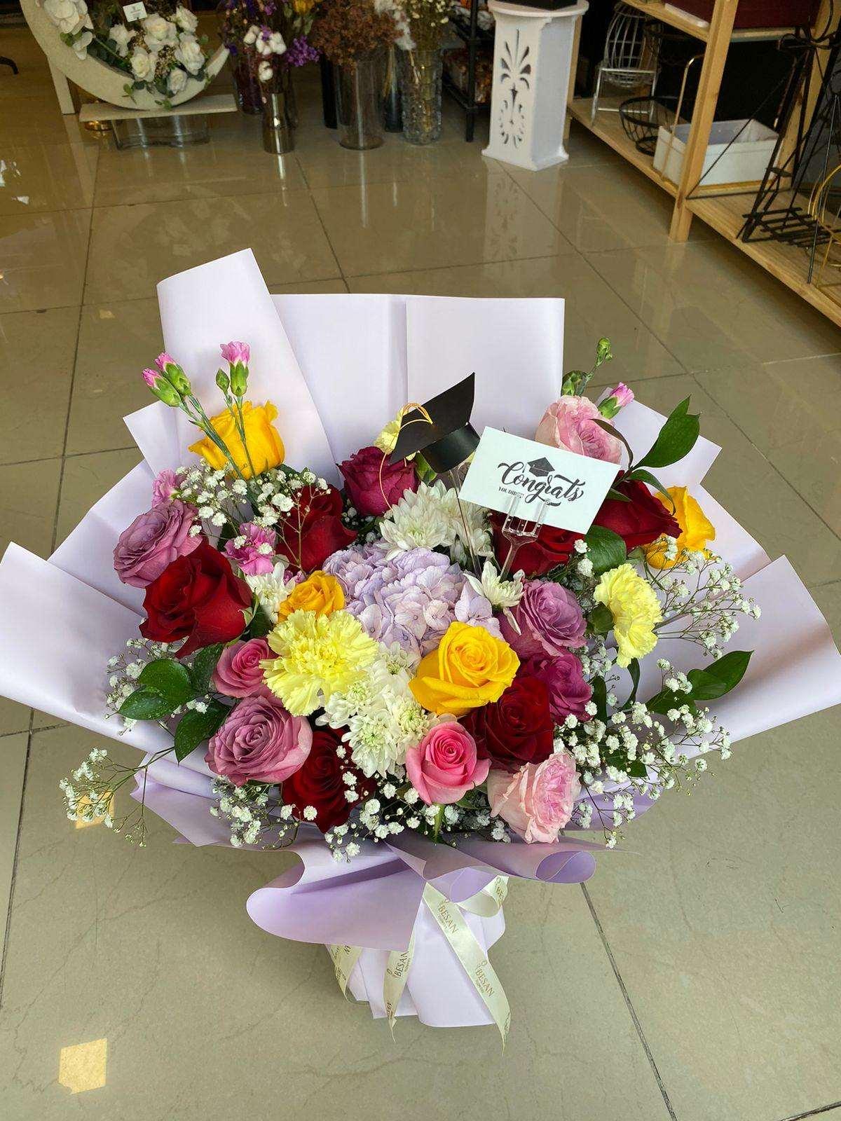 Besan Flowers Graduation Bouquet