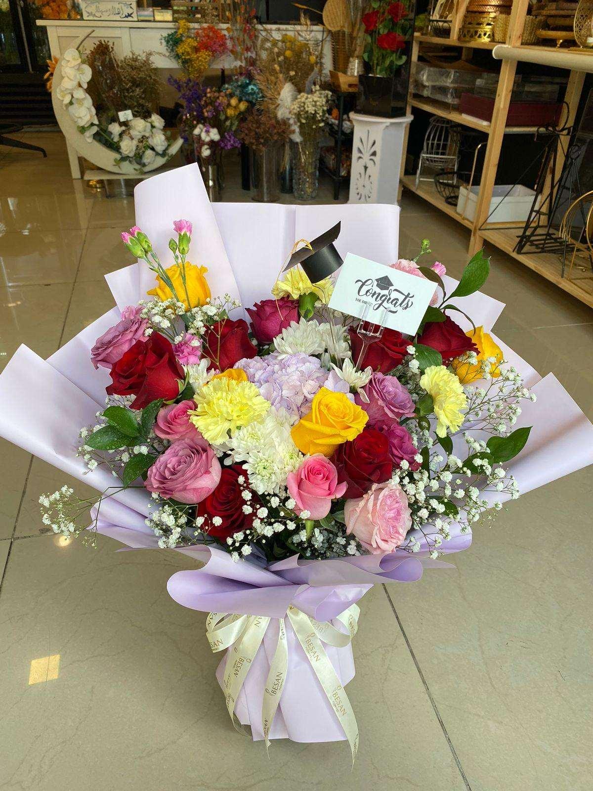 Besan Flowers Graduation Bouquet