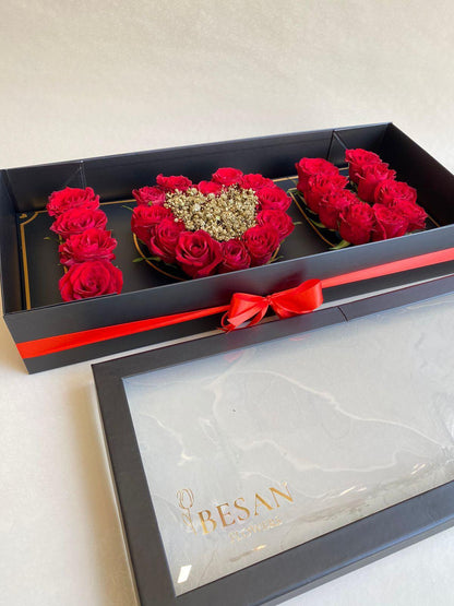 Besan Flowers I Love You Flowers Box