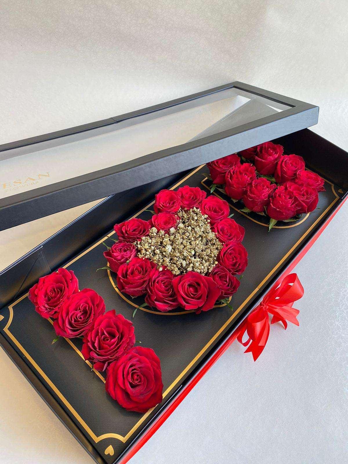 Besan Flowers I Love You Flowers Box