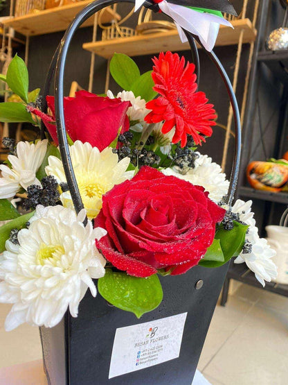 National Day, Fresh Flowers Basket UAE theme - Besan Flowers