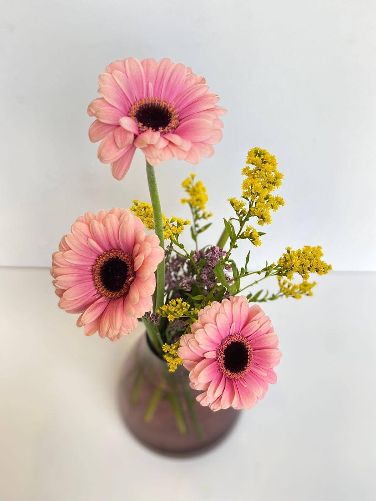 Pink Gerbera Vase - Besan Flowers