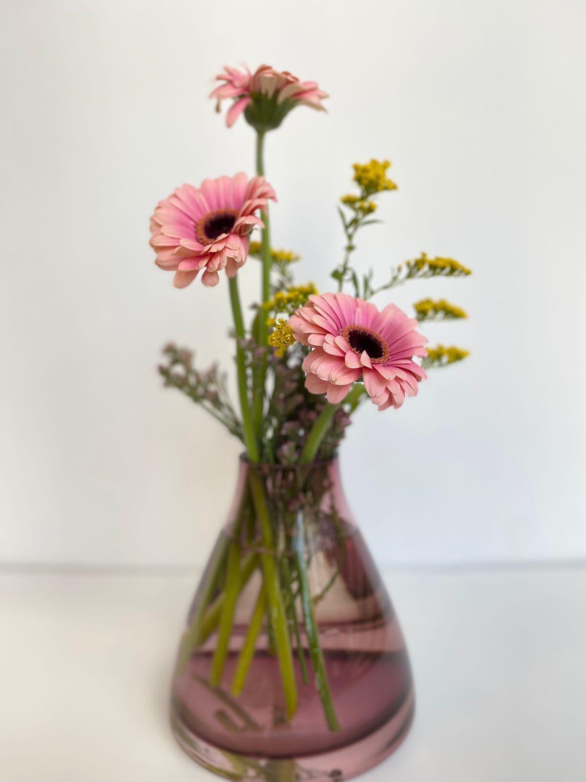 Pink Gerbera Vase - Besan Flowers