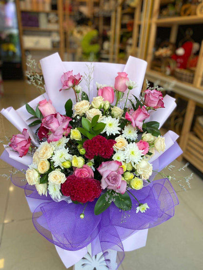 Purple Bouquet - Besan Flowers