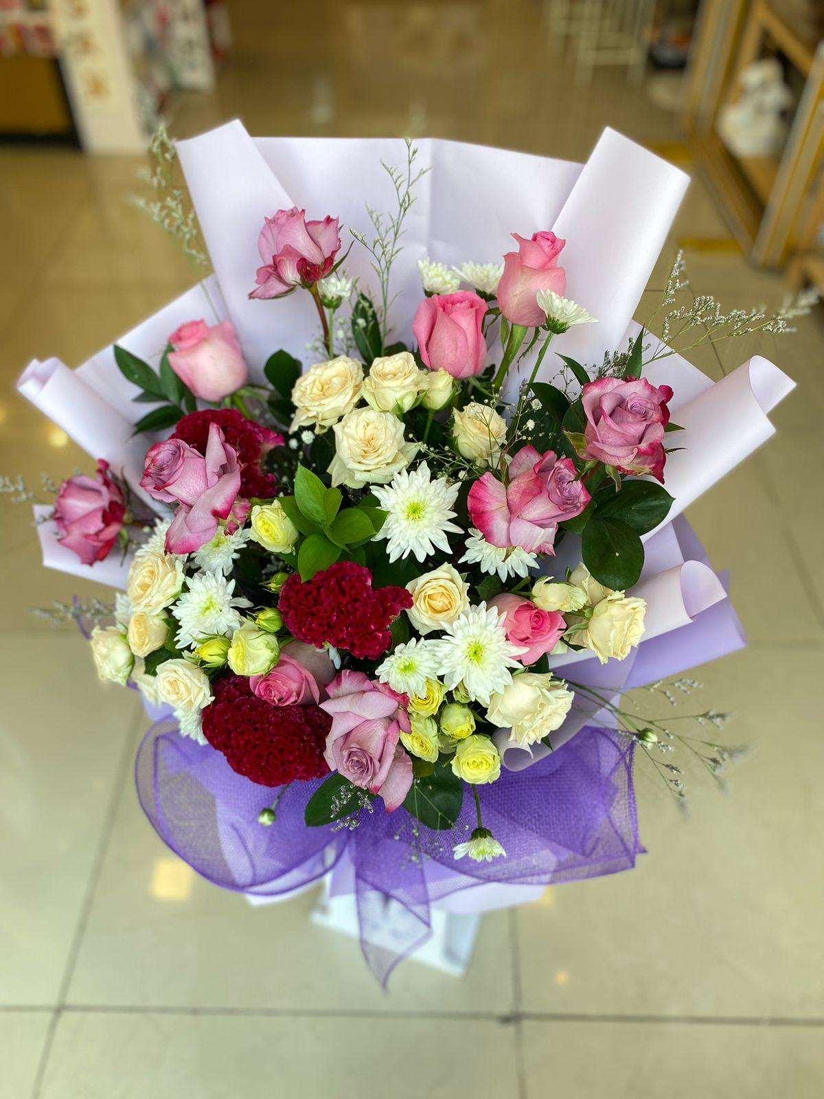 Purple Bouquet - Besan Flowers