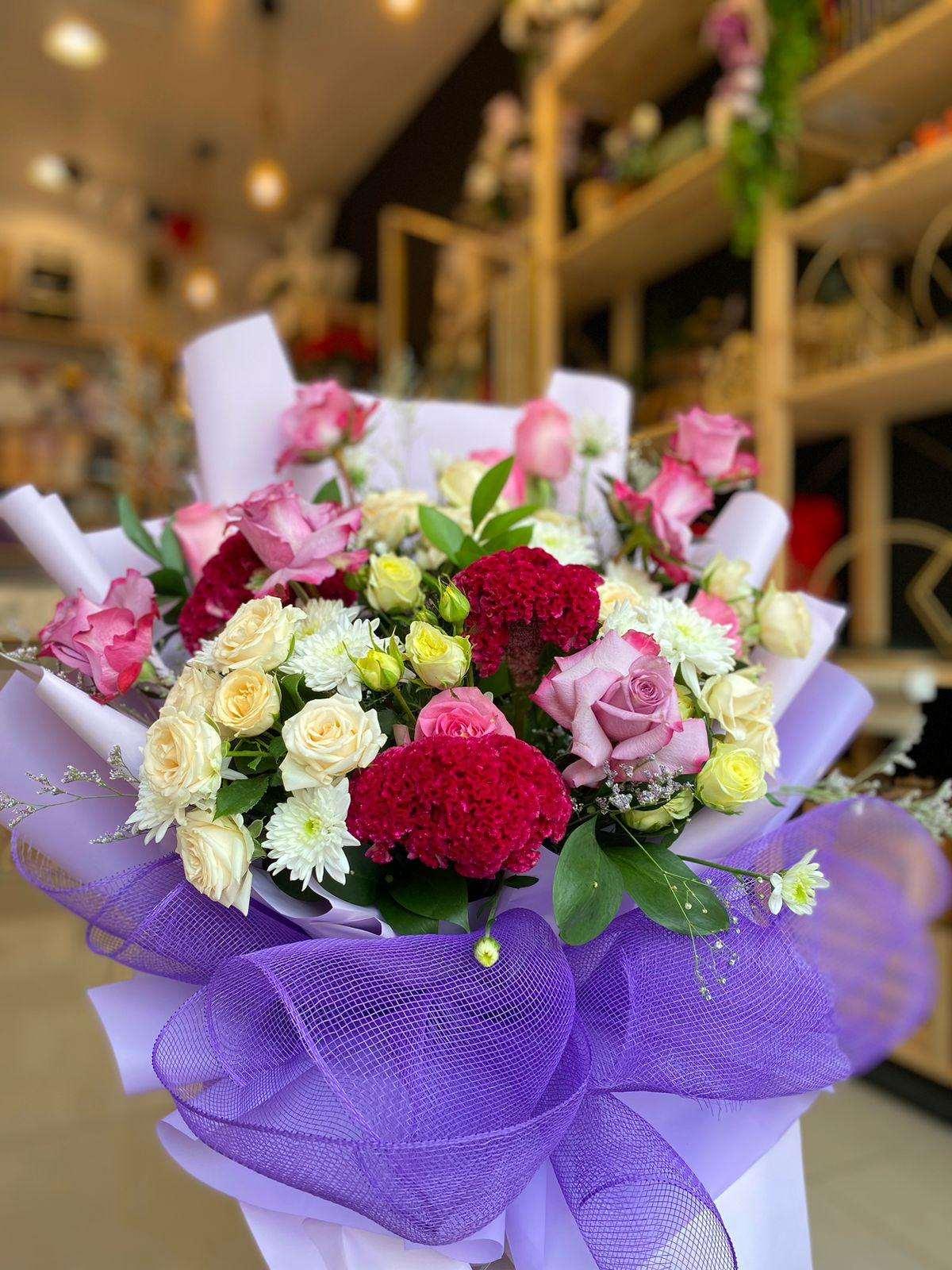 Purple Bouquet - Besan Flowers