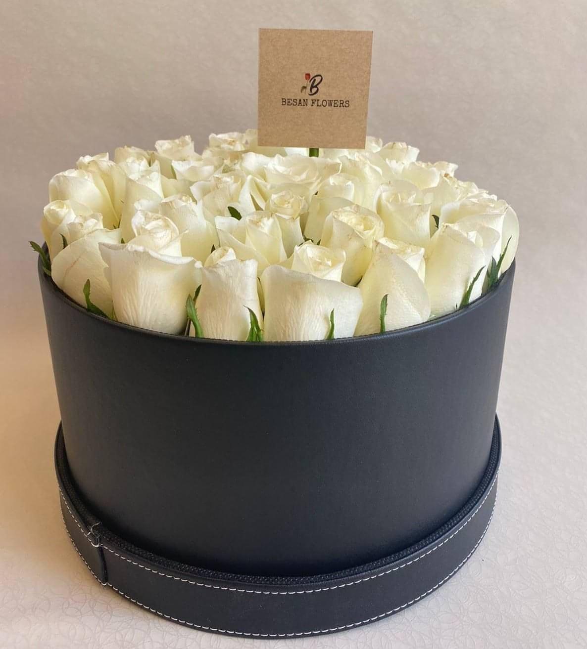 White Roses Box - Besan Flowers