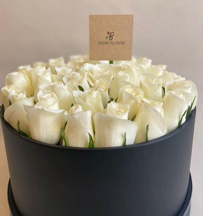 White Roses Box - Besan Flowers