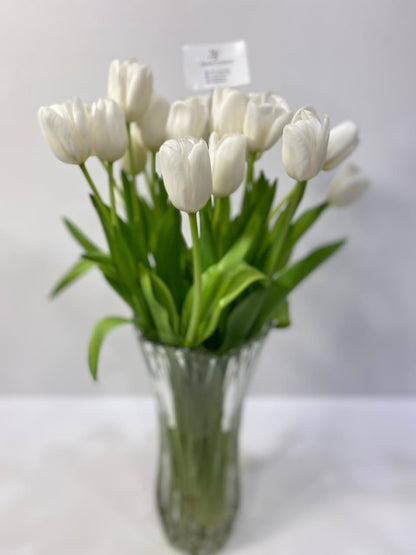 White Tulips arrangement - Besan Flowers