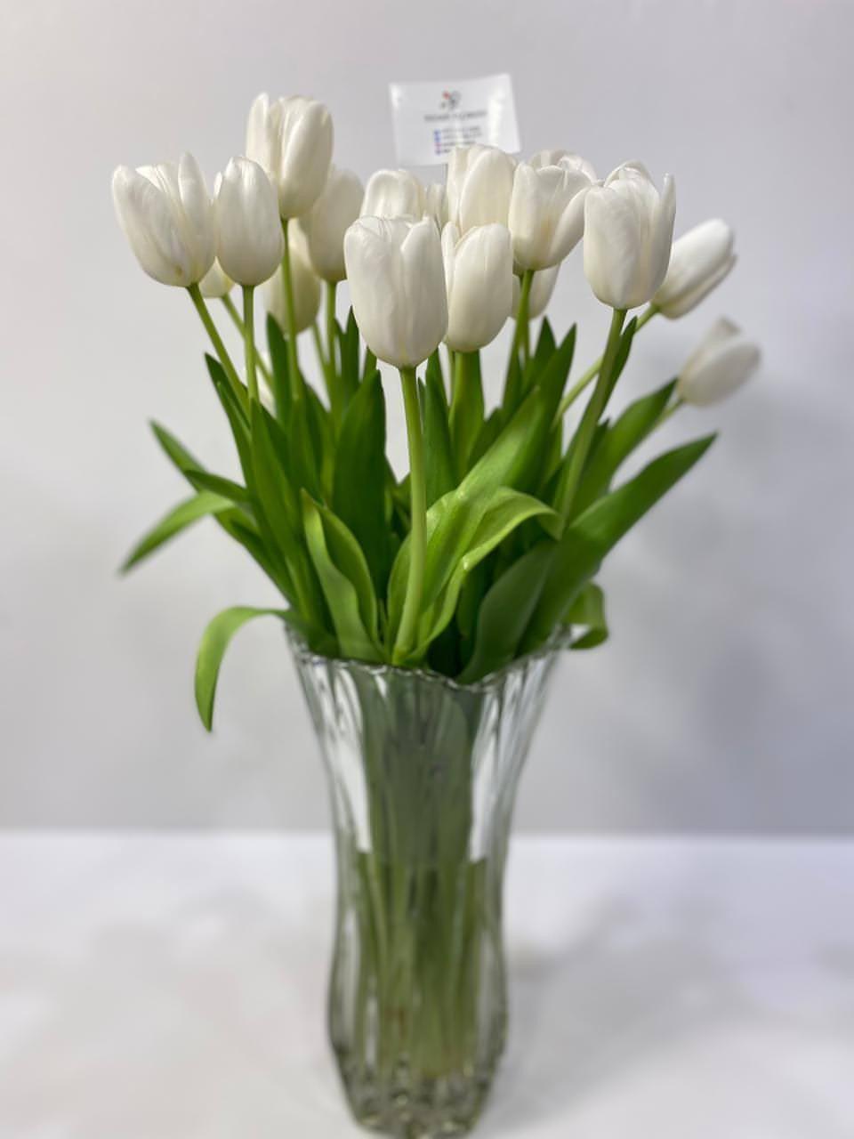 White Tulips arrangement - Besan Flowers