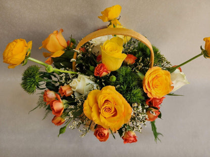 Yellow Flowers Basket - Besan Flowers