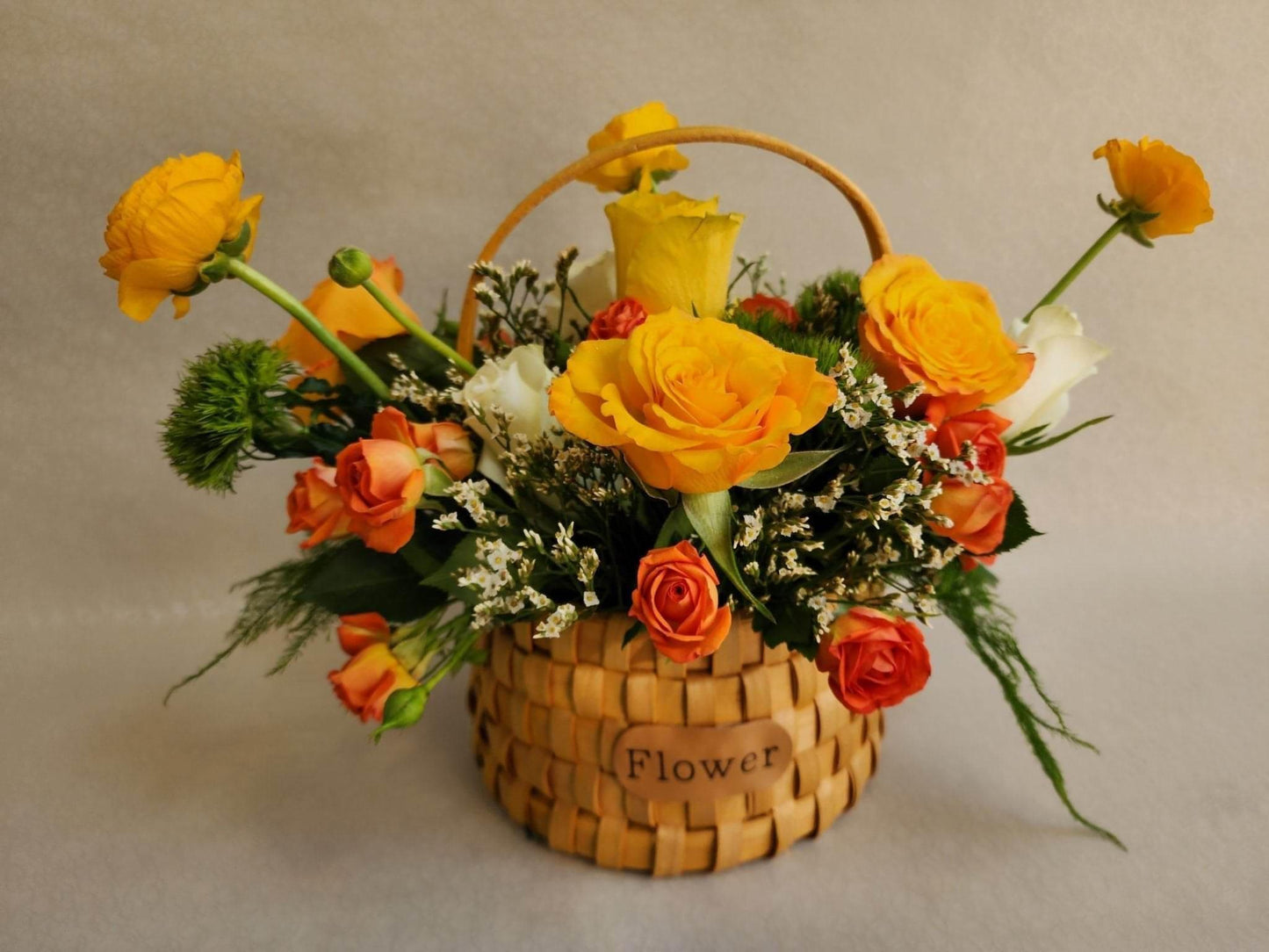 Yellow Flowers Basket - Besan Flowers