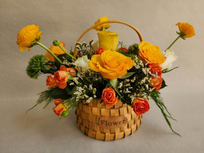 Yellow Flowers Basket - Besan Flowers